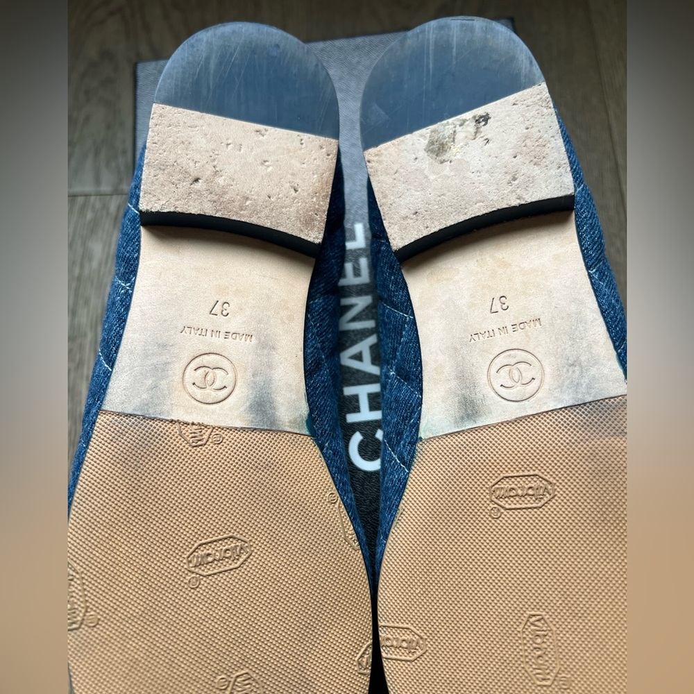 Chanel denim ballet flats 26P size 37 - Picture 8 of 13